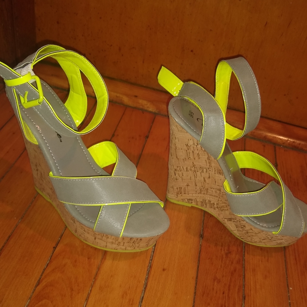 Strappy Cork Wedge Platform Sandals
